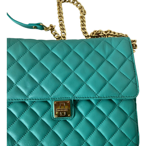 Isaac Mizrahi Quilted Leather Crossbody Handbag Shoulder Purse - Picture 3 of 7